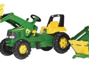 Tractor cu pedale John Deere, cu remorca si incarcator
