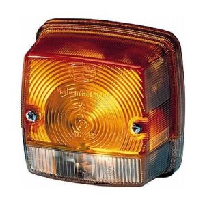 Lampa semanlizare si pozitie 21W patrata 12V galben/transparent cu suruburi 84x84mm Hella