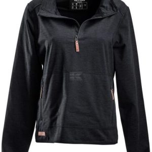 Bluza polar cu fermoar scurt negru carbune M femei