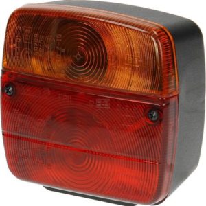 Lampa spate patrata 12/24V rosu/galben cu surub 105x100x52mm LA11003