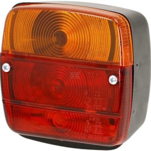 Lampa spate stanga patrata 12-24V rosu/galben cu surub 105x100x52mm Ajba LA11004