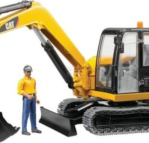 Excavator mini cu senile CAT cu muncitor