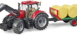 Tractor Case IH Optum 300 CVX cu incarcator frontal si remorca baloti