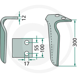 COLTI GRAPA ROTATIVA DREAPTA 2.4 180RH-FRN-01R