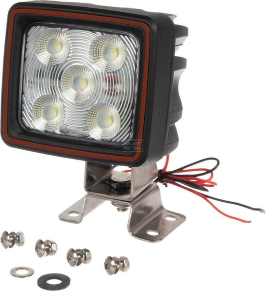 Lampa de lucru LED 60W 5600lm patrata 10/30V alba 108x80x97mm mufa Deutsch flood - fascicul larg 20 LED-uri Kramp LA10410R — imaginea 2