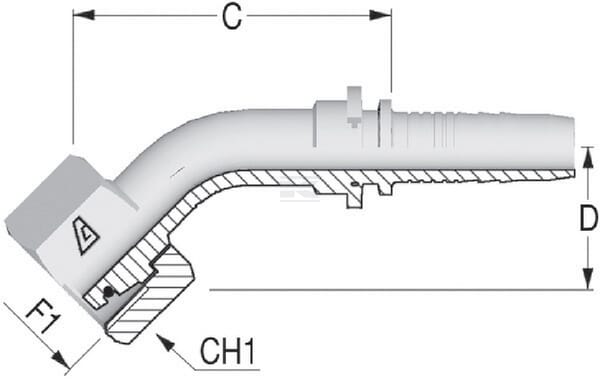 Armătură DN13 M18x1,5 12L 45° 87010083 = PGLO131845 — imaginea 2