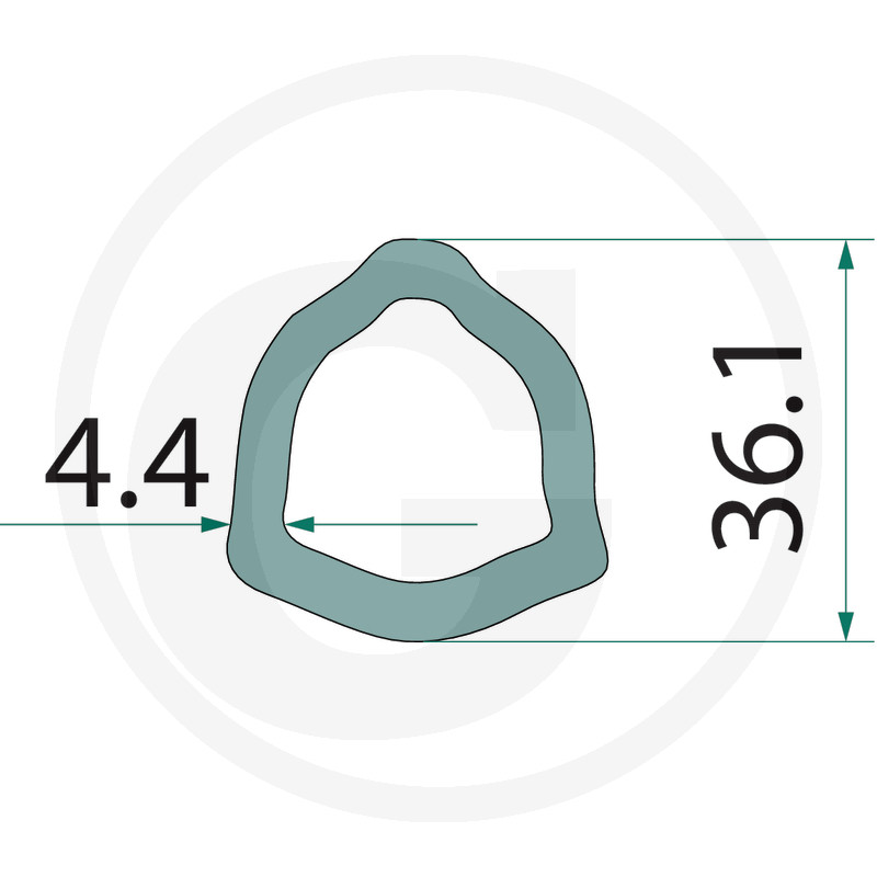 TEAVA CARDAN PROFIL TRIUNGHI sistem italian Versiune: P6 Dimensiune: B4, B4 80° exterior 36.1