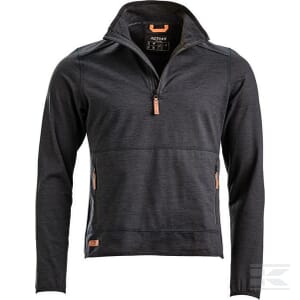 Bluza polar cu fermoar scurt, barbati, carbune, marimea M
