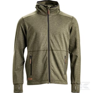 Bluza polar cu fermoar si gluga, barbati, masliniu, marime S