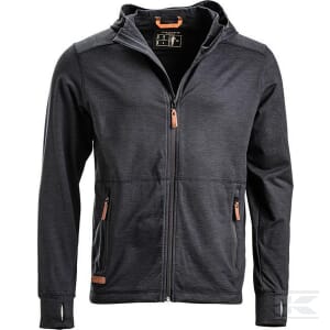 Bluza polar cu fermoar si gluga, barbati, carbune, marime S