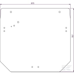 Geam spate 11 orificii R261272N